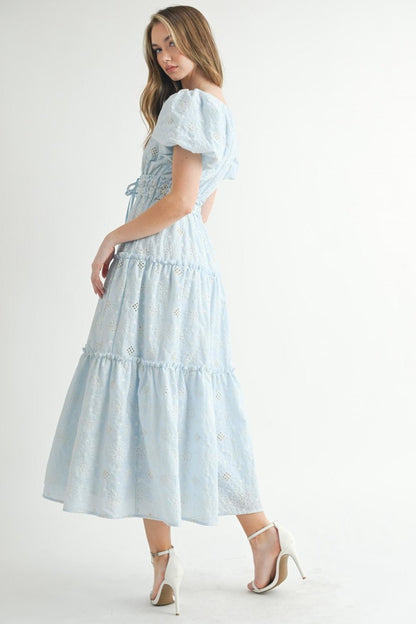 Embroidered Eyelet Dress
