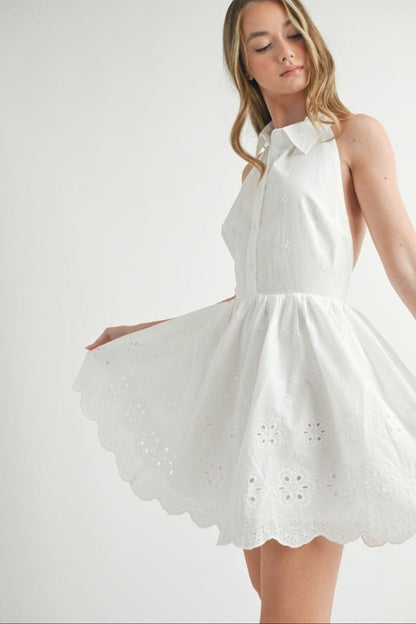 Eyelet Halter Dress