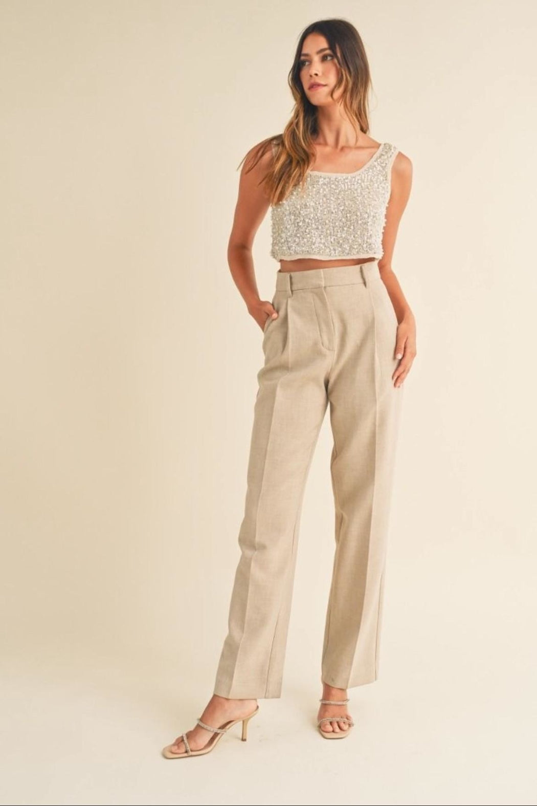Sequin Pearl Top