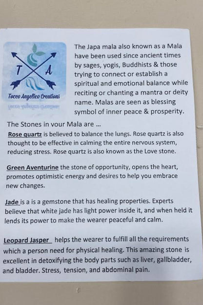 Mala Stone Necklaces W/ Worry Stone