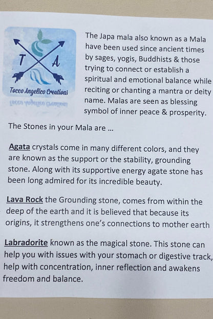 Mala Stone Necklaces W/ Worry Stone