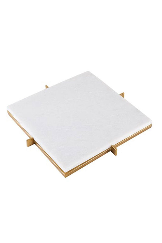 Marble Tray w/ Metal Stand