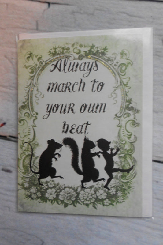 March to your own beat card