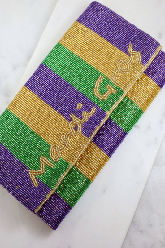 MARDI GRAS BEADED CROSSBODY