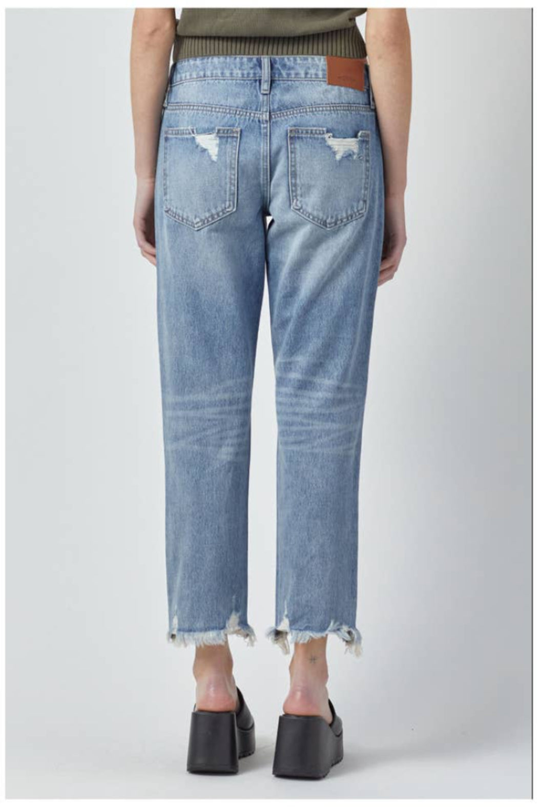 Medium Wash Distressed Boyfriend