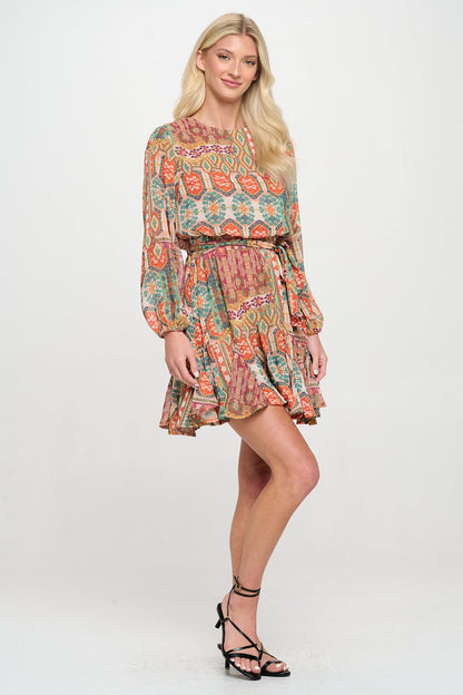 Ancient Tapestry Long Sleeve Dress