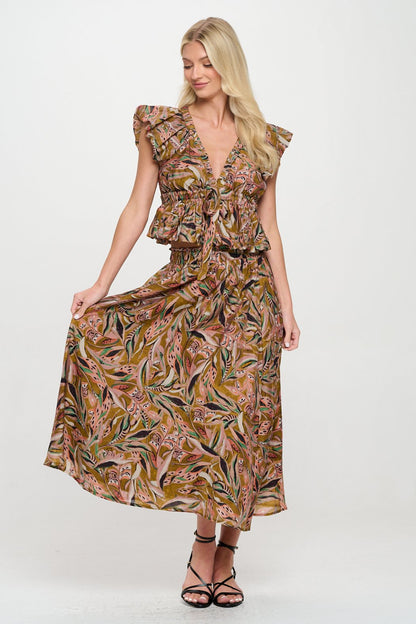 Autumn Leaves Olive Adelina Top