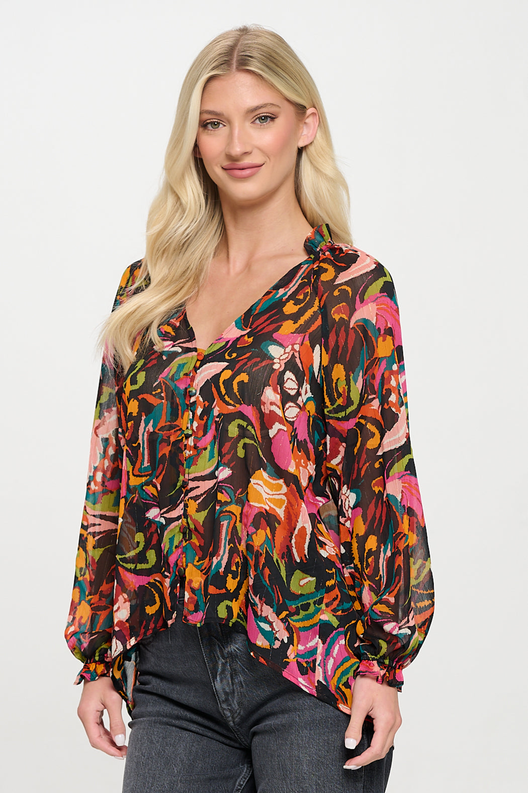 Black Ikat Estelle Top
