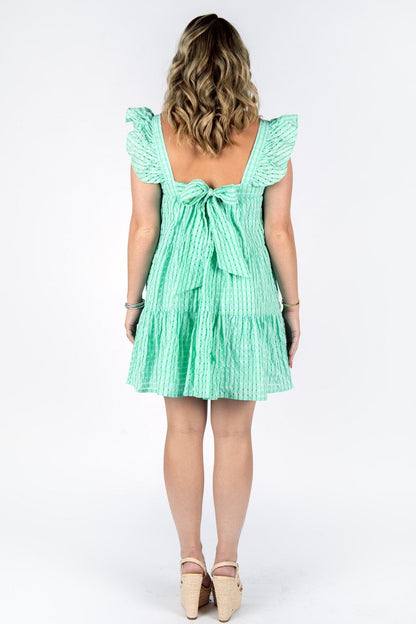 Green Plaid Clover Dress