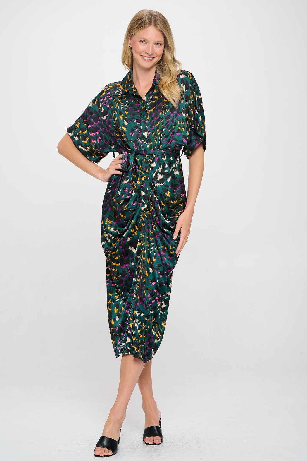 Leopard Green Cassandra Dress
