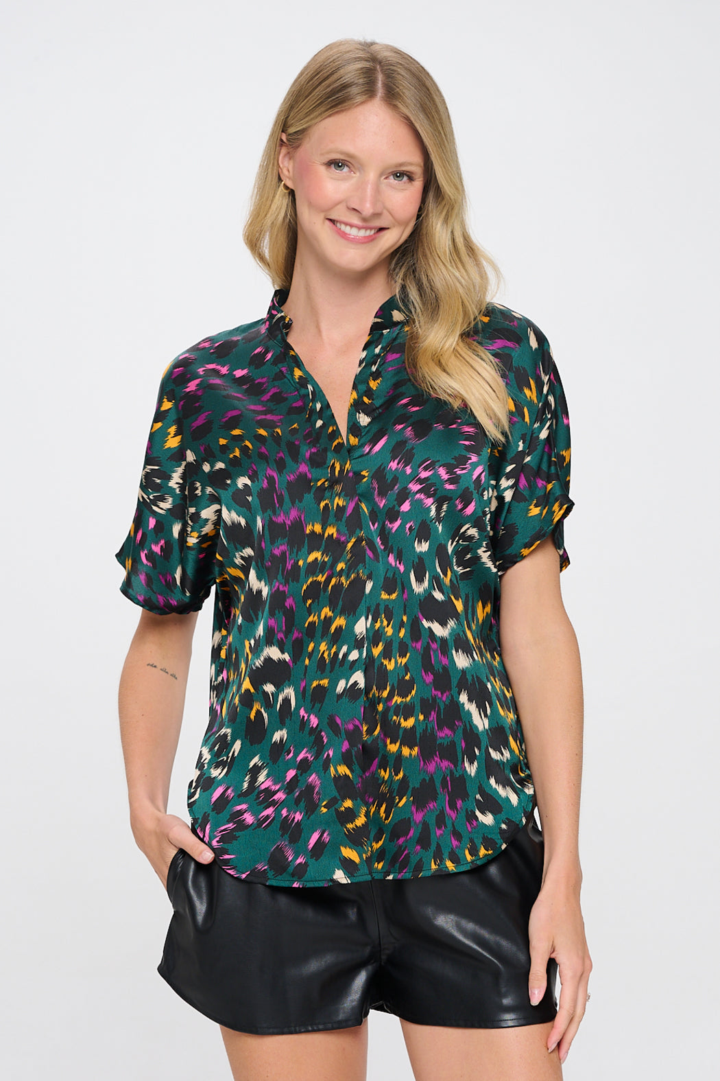 Leopard Green Kaii Top