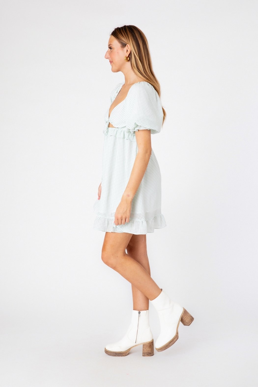 Mint Check Garden Dress