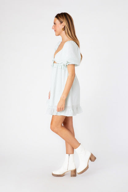 Mint Check Garden Dress