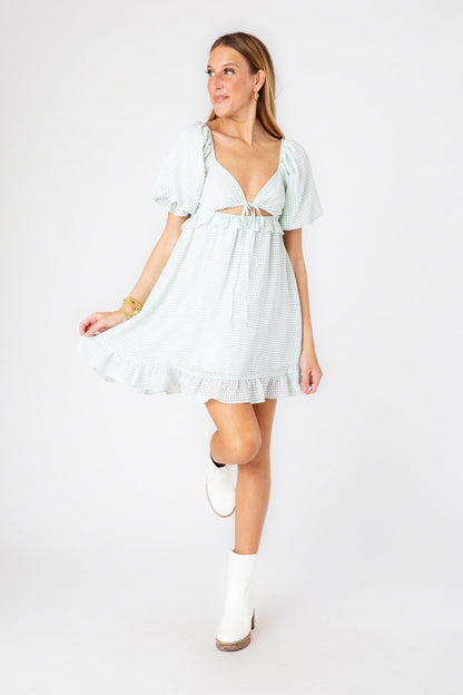 Mint Check Garden Dress