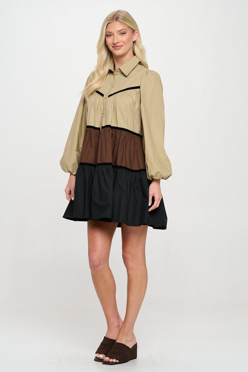 Multi Poplin Shirt Dress