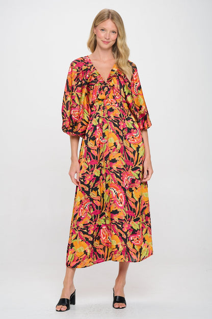 Paisley Flower Maxi Dress