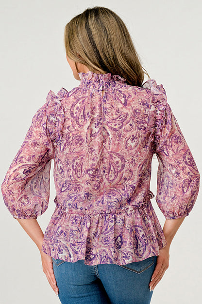Pink Tempera Mallory Long Sleeve Top