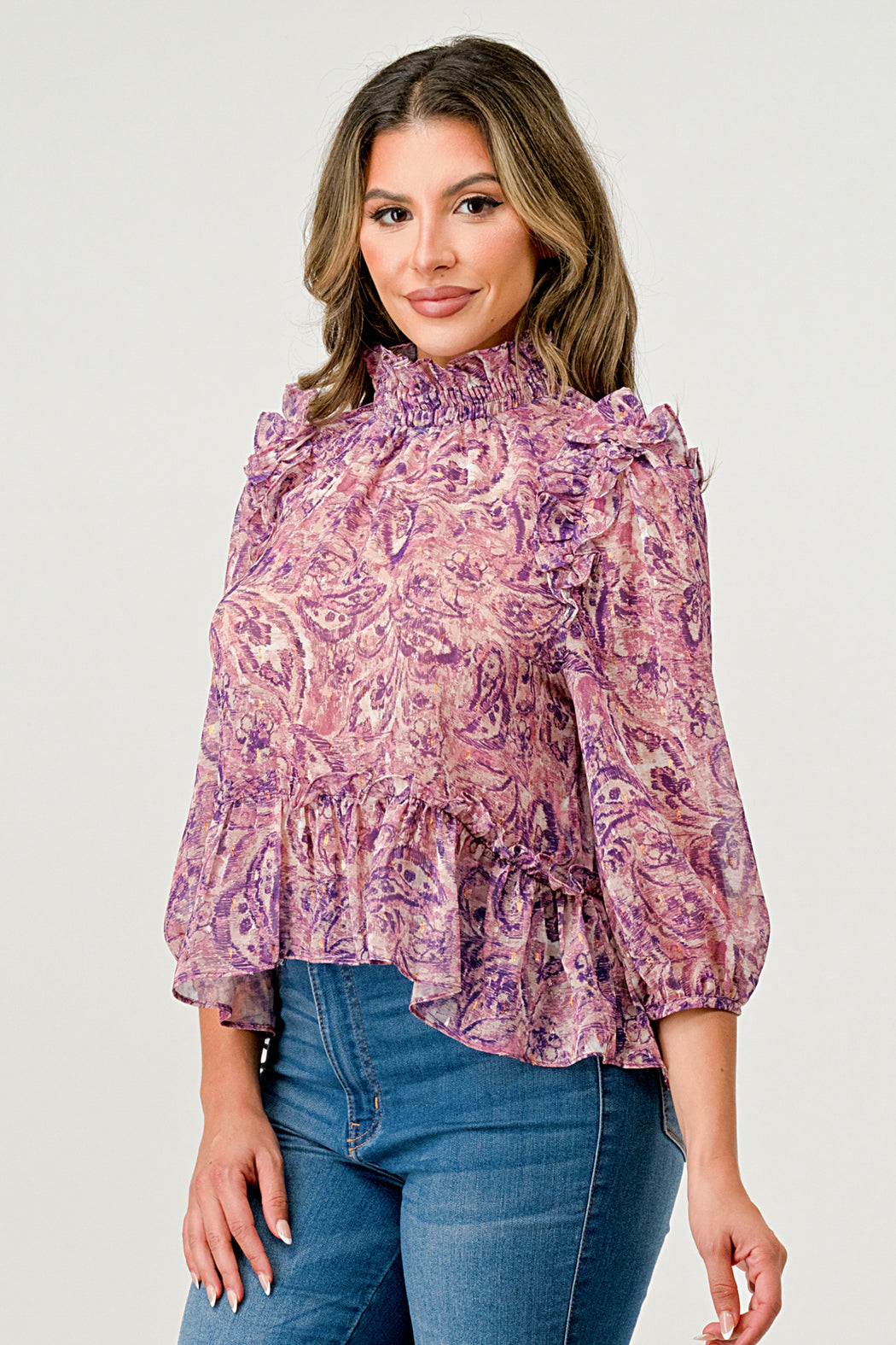 Pink Tempera Mallory Long Sleeve Top