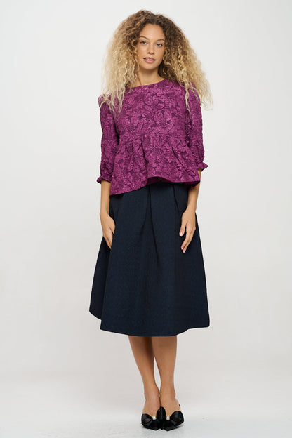 Violet Jacquard Blouse