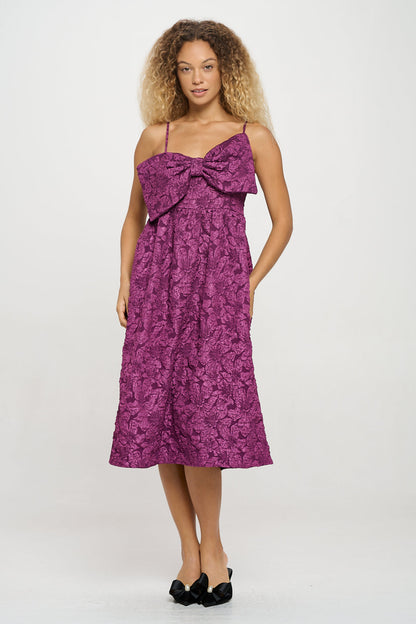 Violet Jacquard Bow Dress