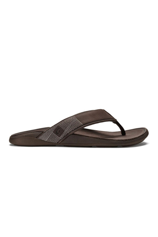 Men's Olukai Tuahine Sandals in Dark Wood/Dk Wood