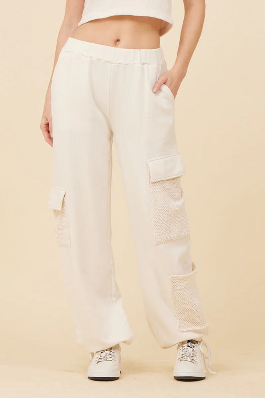 Mesh Crochet Cargo Pants