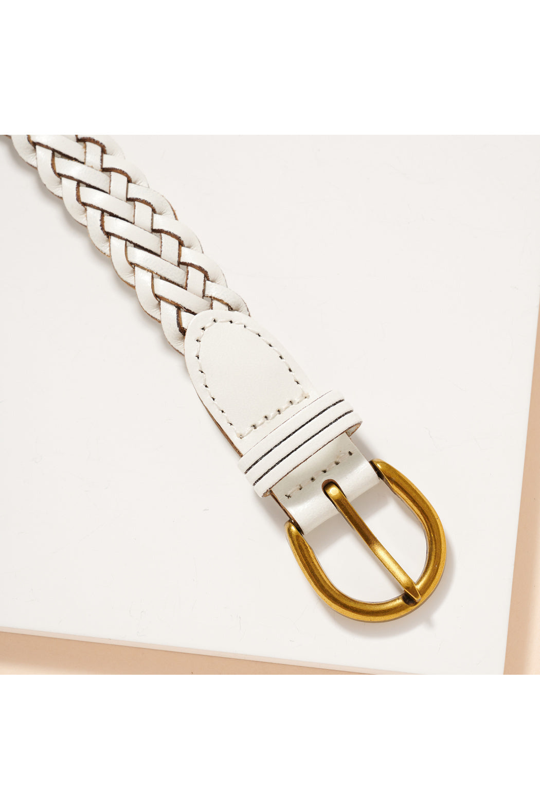 Metal Buckle Braided Leather Belt