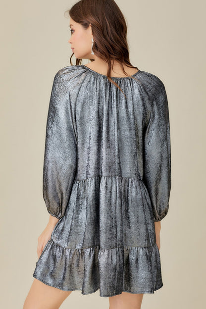 Metallic Babydoll Dress