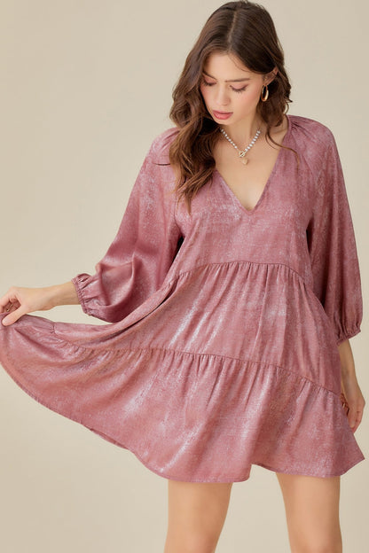 Metallic Babydoll Dress