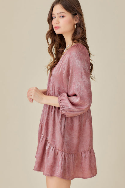 Metallic Babydoll Dress