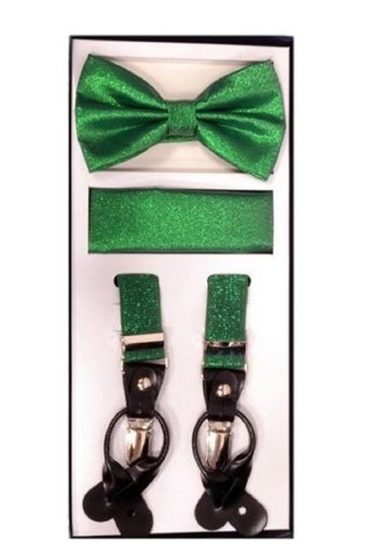 Metallic Green Suspender Set