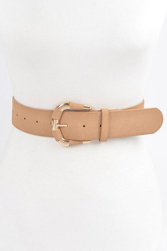 Microsuede Brass Buckle Belt