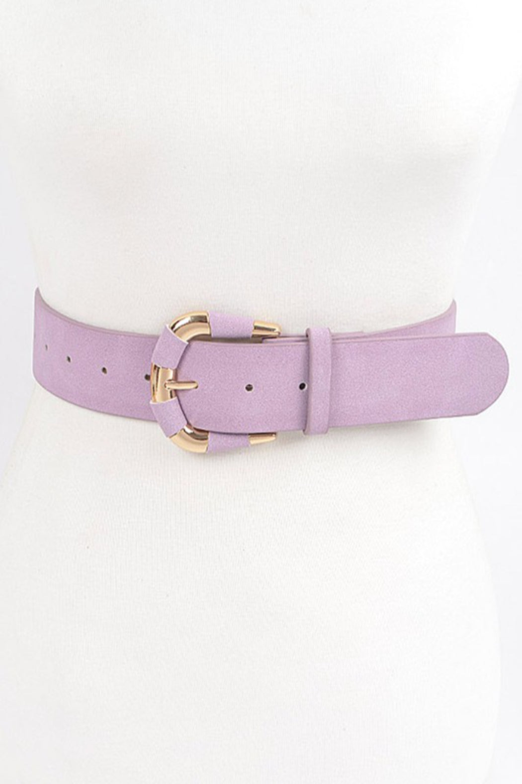 Microsuede Brass Buckle Belt