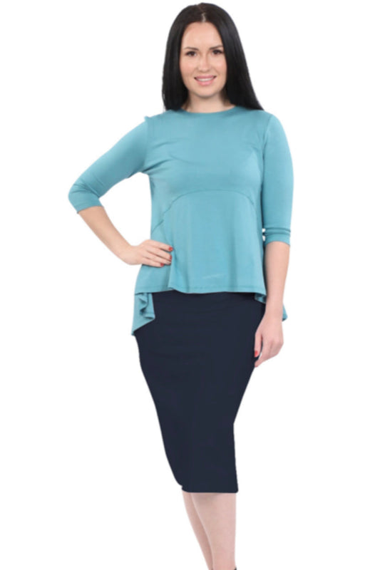 MID-CALF PENCIL SKIRT TAPERED