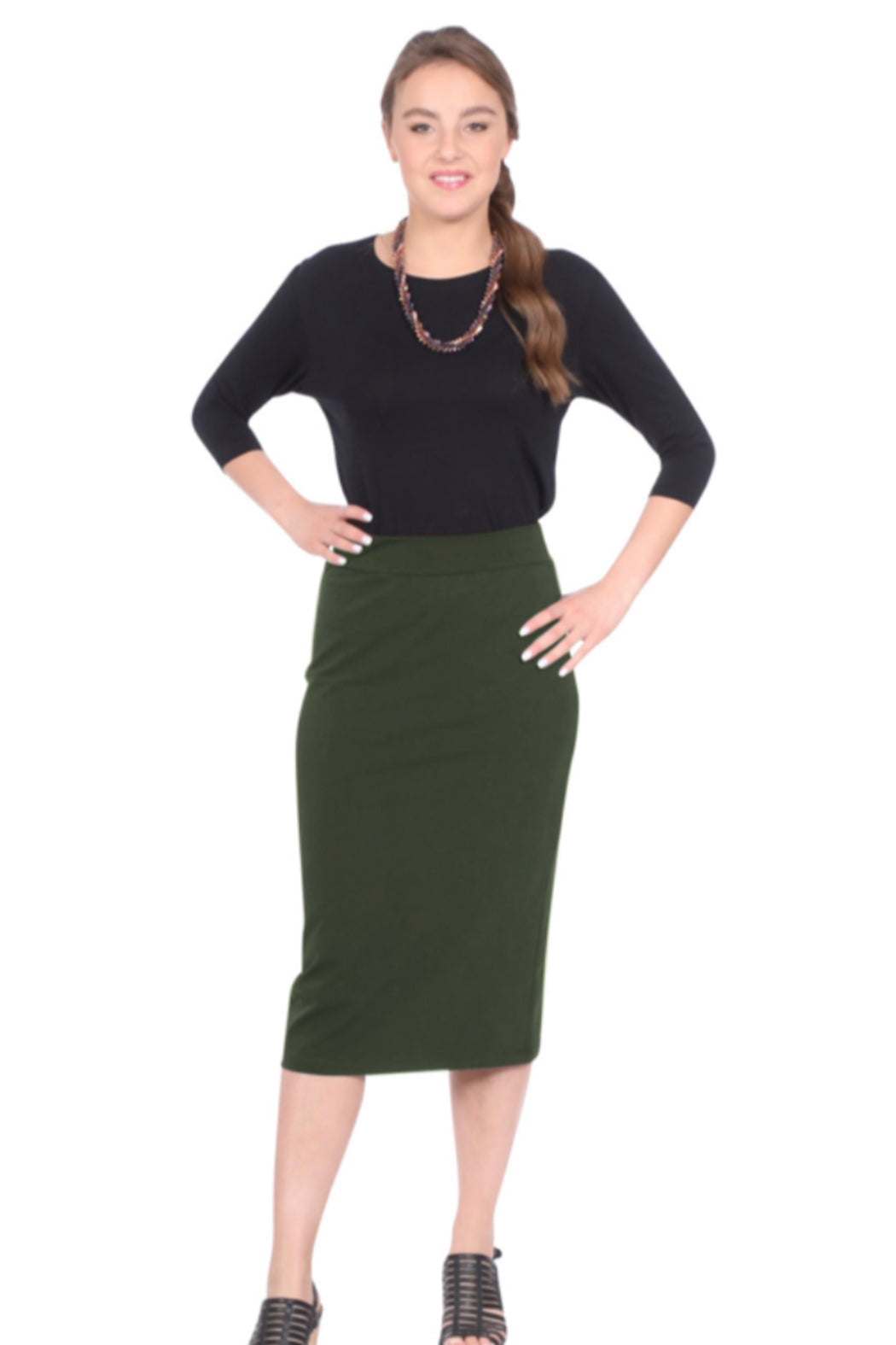 MID-CALF PENCIL SKIRT TAPERED