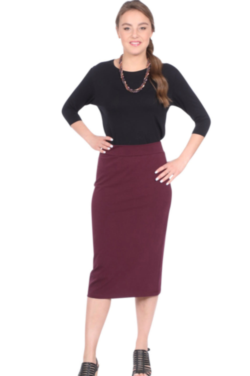MID-CALF PENCIL SKIRT TAPERED