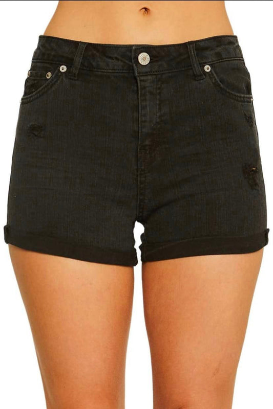 Mid Rise Cuffed Shorts