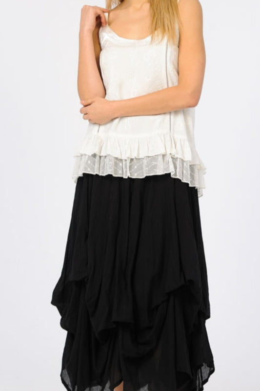 Midi Bubble Skirt - Black