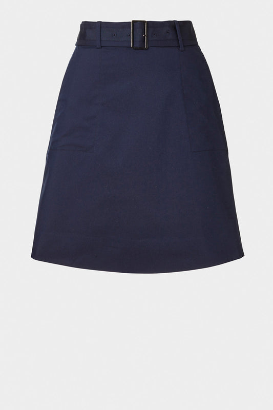Midnight Twill A-Line Skirt