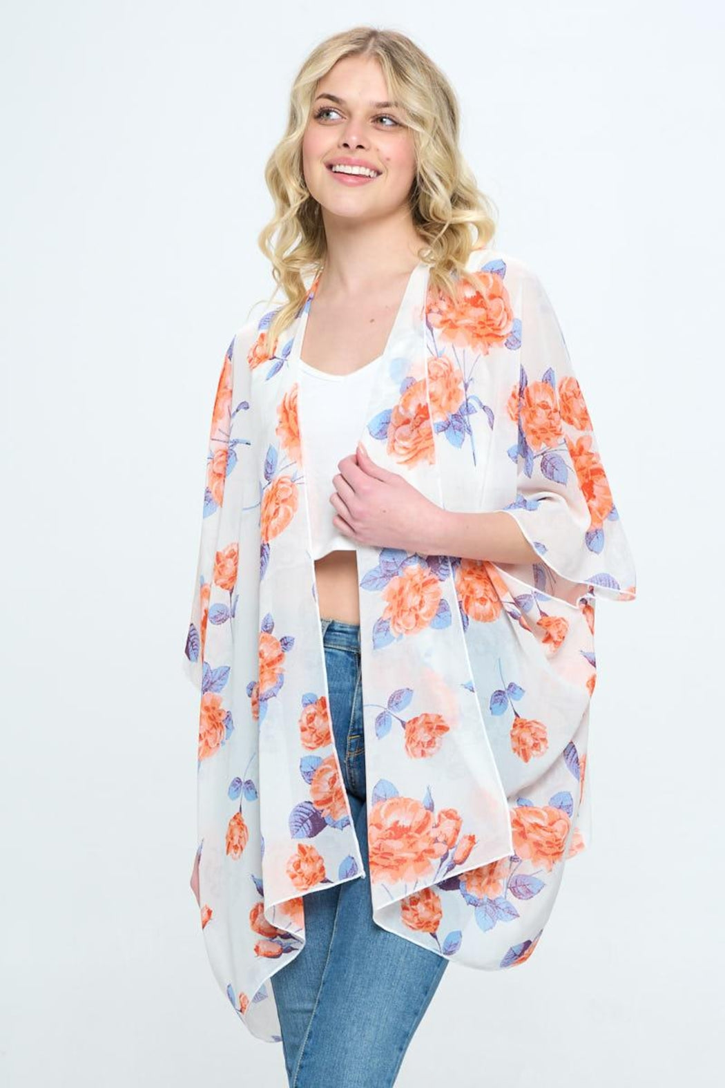 Loose Fit Kimono Cardigan Top With