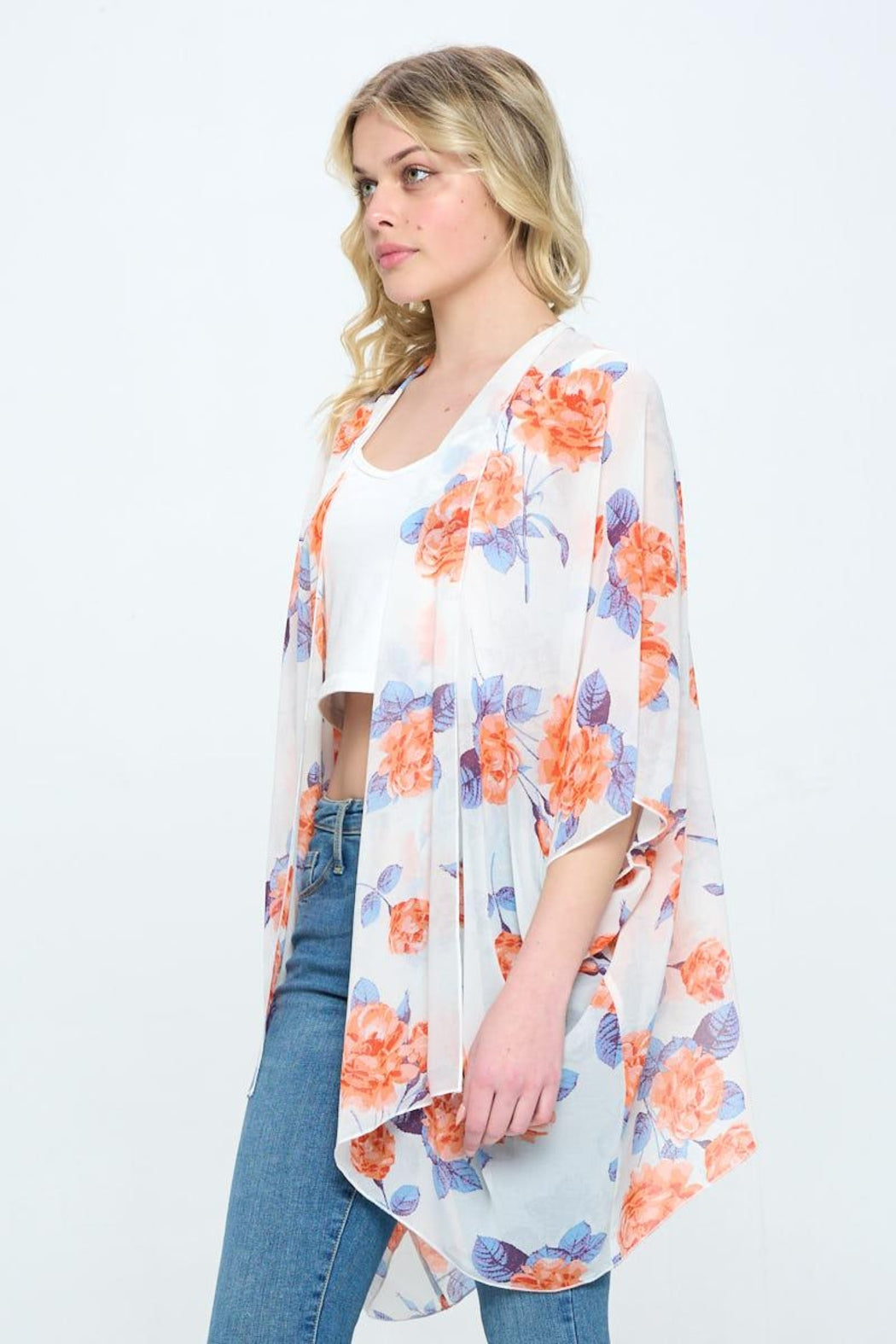 Loose Fit Kimono Cardigan Top With