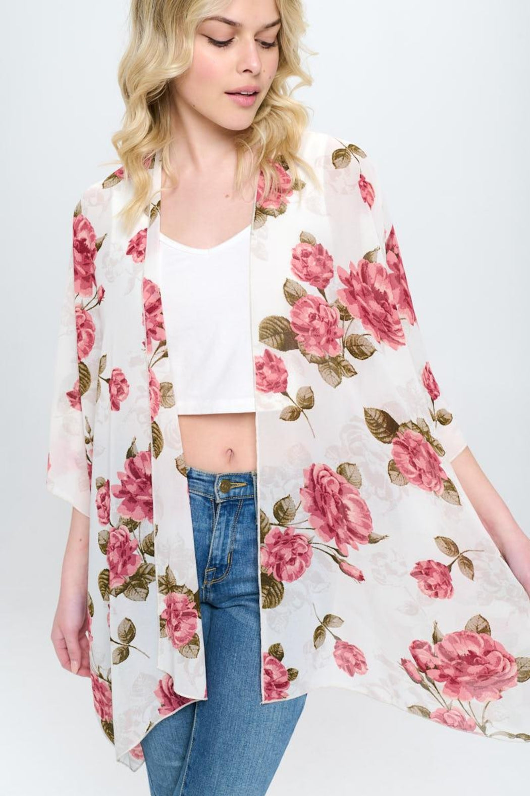 Loose Fit Kimono Cardigan Top With