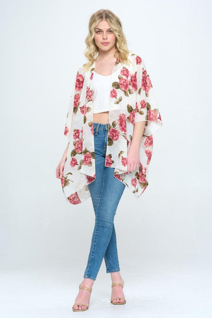 Loose Fit Kimono Cardigan Top With