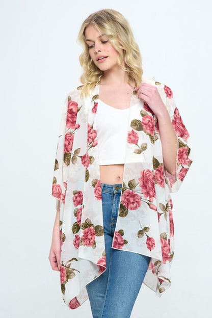 Loose Fit Kimono Cardigan Top With