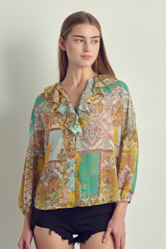 Chiffon Paisley Printed Top