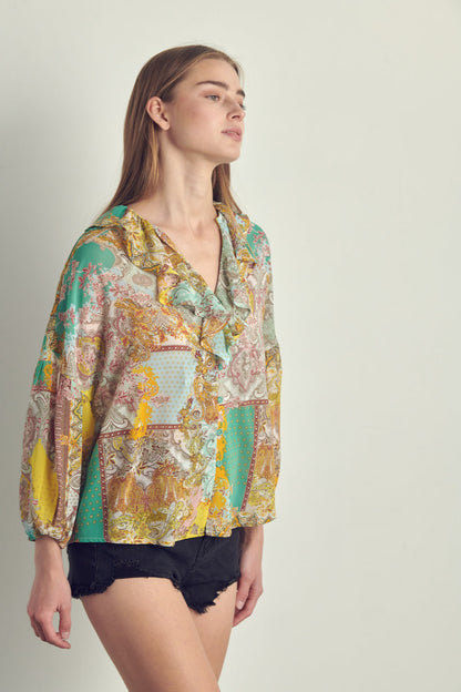Chiffon Paisley Printed Top