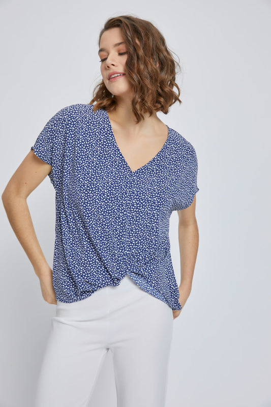 Dolman Short Sleeve V Neck Top