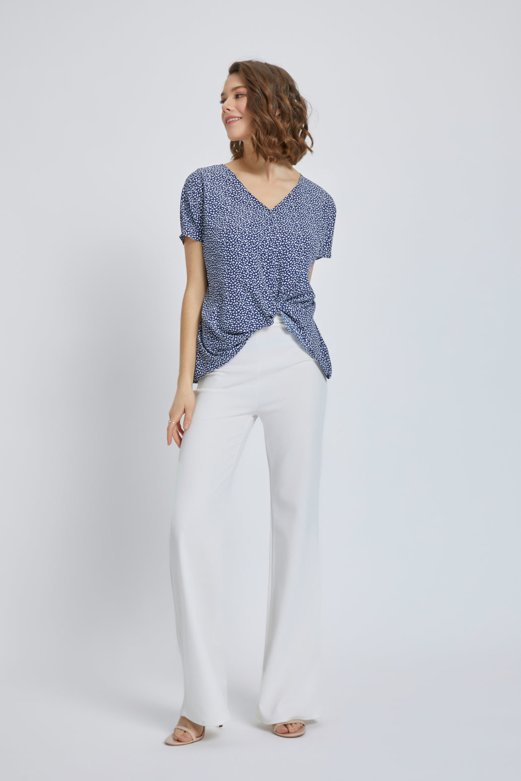 Dolman Short Sleeve V Neck Top