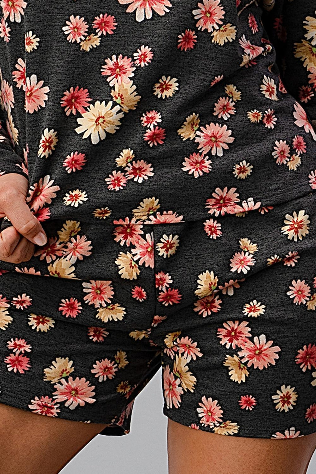 French Terry Daisy Floral Short Pj Pajama Set