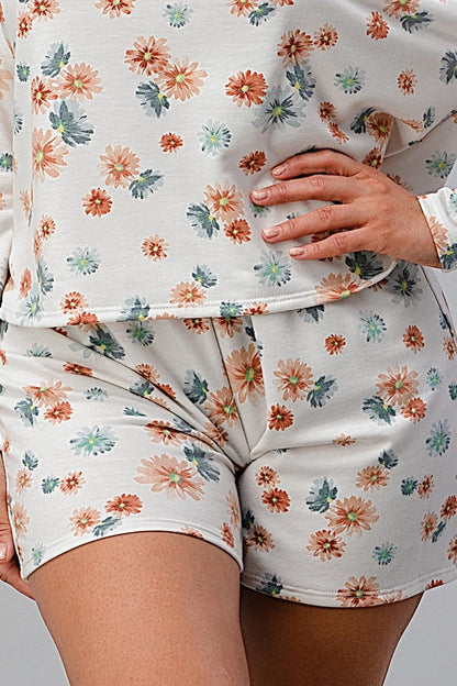 French Terry Daisy Floral Short Pj Pajama Set